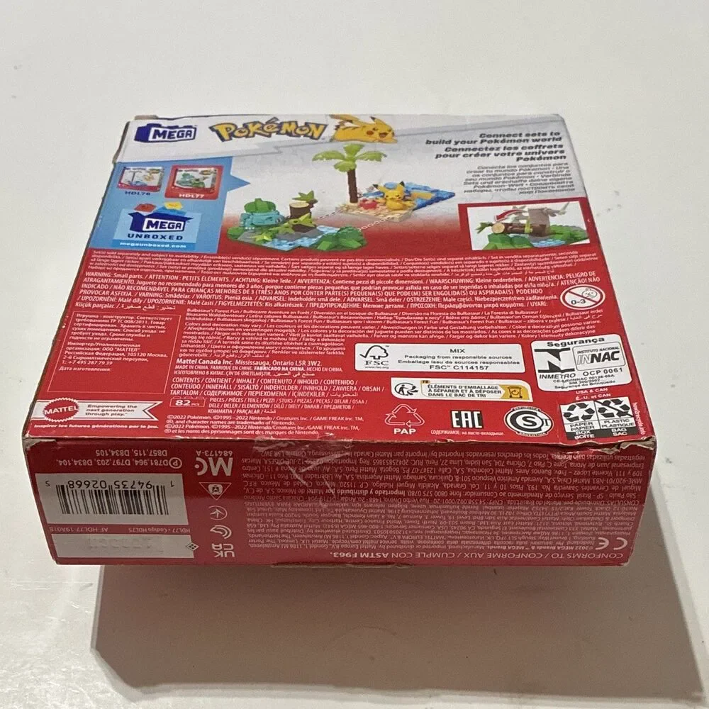 MEGA Pokémon Bulbasaur’s Forest Fun HDL77 82 Pieces Factory Sealed Box Damage